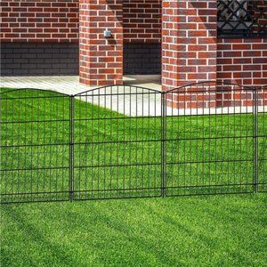 11.8ft (L)×30in (H) Decorative Garden Fence with 6 Panels Rustproof Wire